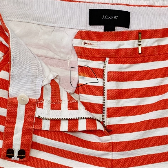 J. Crew Textured Orange White Stripe Shorts - Picture 9 of 10
